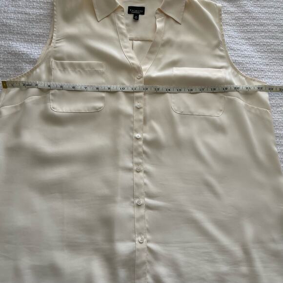 XL Talbots Nantucket Cream Sleeveless Button-Down Blouse - Picture 5 of 6